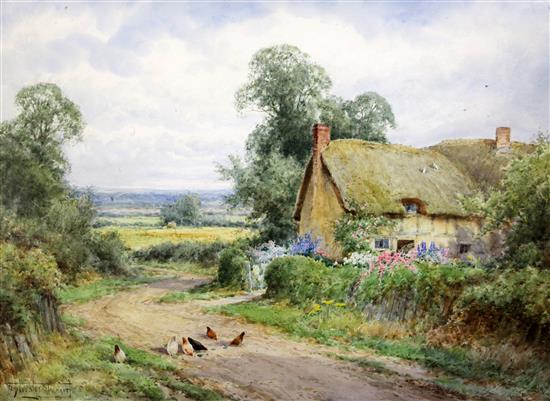 Henry Sylvester Stannard (1870-1951) Harvest time, Kimbolton, Beds, 14.5 x 20.75in.